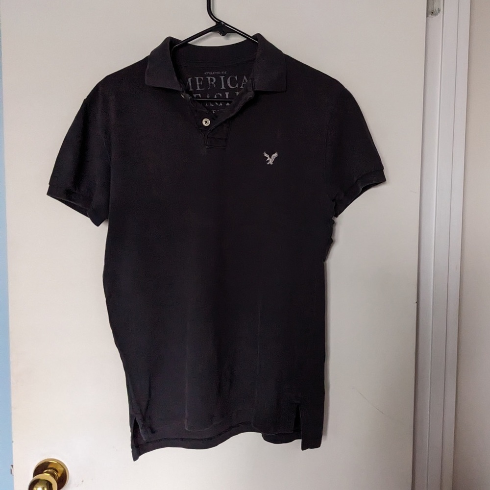 American Eagle black polos shirt size small